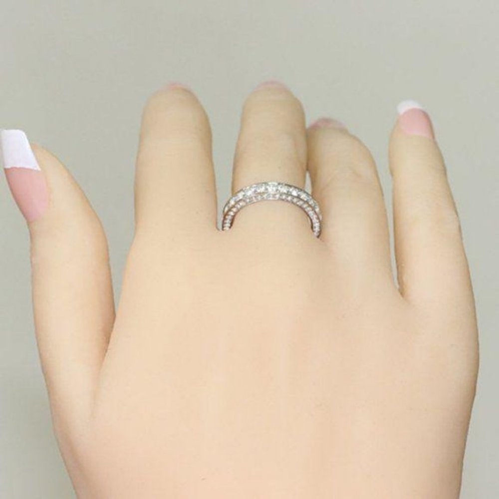 18K White Gold Diamond All Around Eternity Ring - Picture 2 of 6